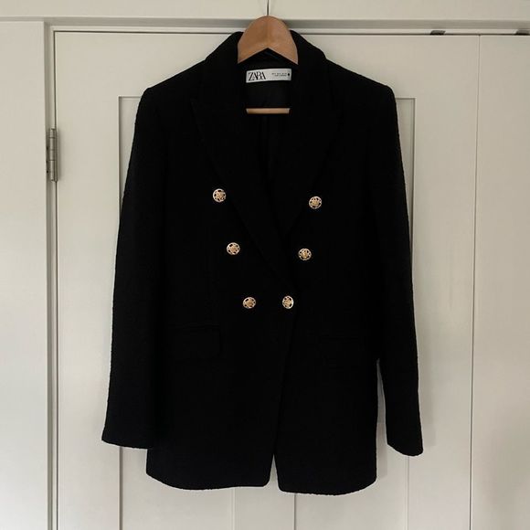 Zara Button Textured Blazer - Picture 2 of 5